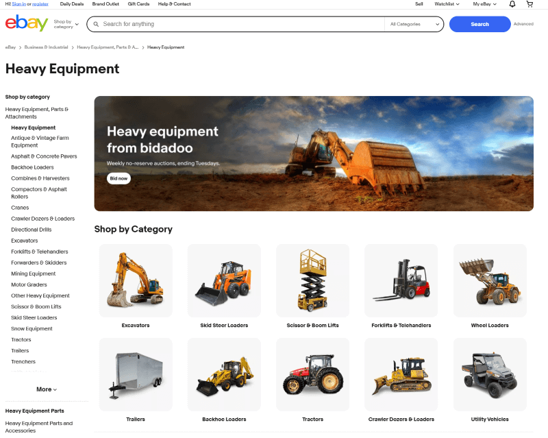 eBay Heavy Equipment