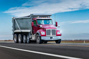 red dump truck on street