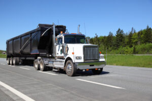 super dump truck on highway