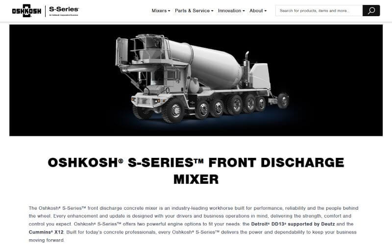 Oshkosh concrete mixer trucks