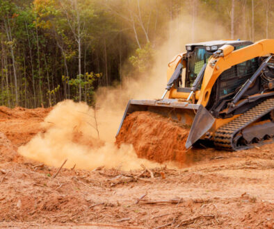 Skid Steer Attachments Bucket in Red Dirt